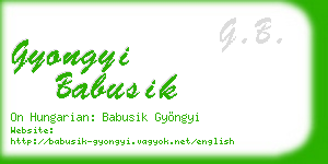 gyongyi babusik business card